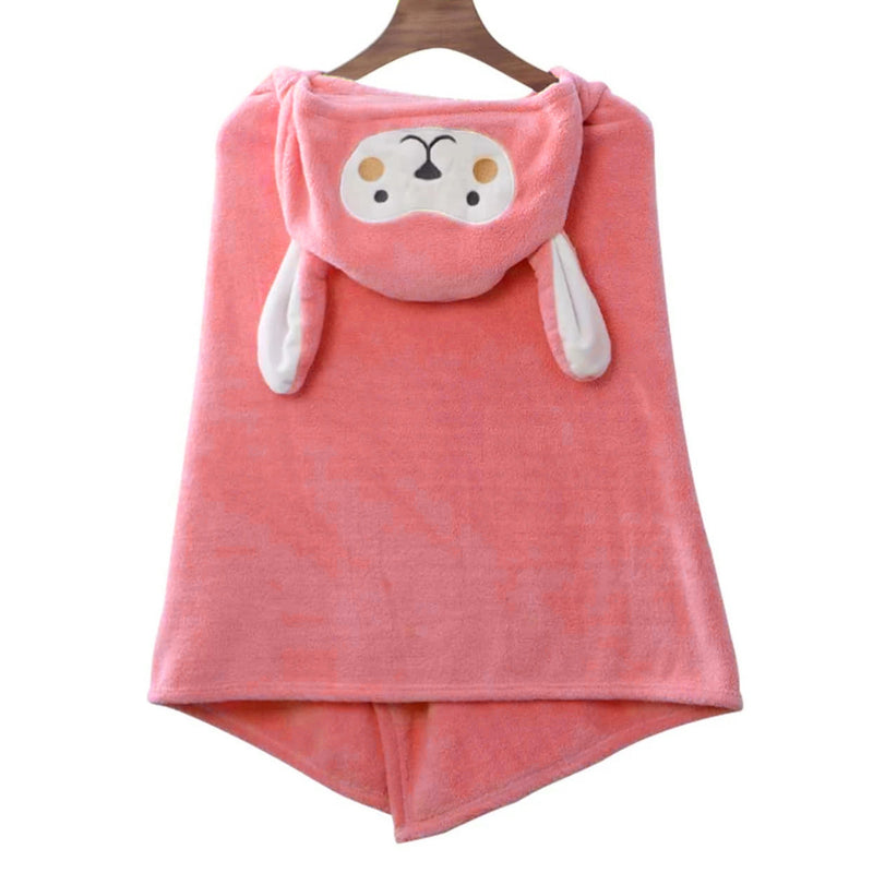 婴儿浴巾带泰迪熊兜帽和小耳朵儿童毛绒 100% 棉